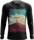 Camiseta Manga Longa da Cruz de Jesus Igreja Fé 33