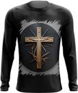Camiseta Manga Longa da Cruz de Jesus Igreja Fé 48