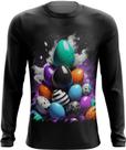 Camiseta Manga Longa de Ovos de Páscoa Artísticos 7 Camiseta Manga Longa de Ovos de Páscoa Artísticos 7