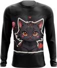 Camiseta Manga Longa Dia dos Namorados Gatinho 10