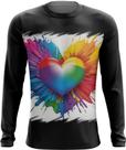 Camiseta Manga Longa do Orgulho LGBT Coração Amor 3 Camiseta Manga Longa do Orgulho LGBT Coração Amor 3