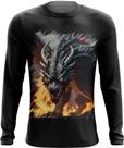 Camiseta Manga Longa Dragão Dragon Chamas Infernal Fogo 7 Camiseta Manga Longa Dragão Dragon Chamas Infernal Fogo 7