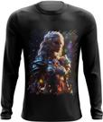 Camiseta Manga Longa Elfa Linda na Floresta Mágica 12