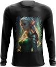 Camiseta Manga Longa Elfa Linda na Floresta Mágica 5