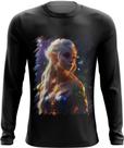 Camiseta Manga Longa Elfa Linda na Floresta Mágica 8