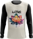 Camiseta Manga Longa Flor de Lótus Budismo Buda Religião 2