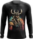 Camiseta Manga Longa Guerreiro Viking Nórdico Tribo 1