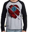 Camiseta Manga Longa Homem de Ferro reator armadura