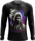 Camiseta Manga Longa Índio Apache Tribo Americana Oeste 6
