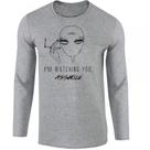 camiseta manga longa Infantil até Plus size Aliens watching you asshole et ovni