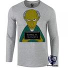 camiseta manga longa Infantil até Plus size desenho sr burns preso delegacia homer bart
