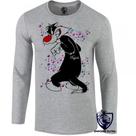 camiseta manga longa Infantil até Plus size Frajola bolinhas gato cat piu