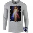 camiseta manga longa Infantil até Plus size Jesus Cristo DEUS coração sagrado cristão REI