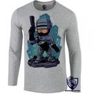 camiseta manga longa Infantil até Plus size ROBOCOP robo policial futuro