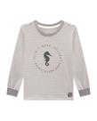 Camiseta Manga Longa Infantil Listras Onda Marinha