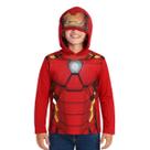 Camiseta Manga Longa Infantil Menino Algodão Estampada Capuz Vingadores Brandili