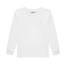 Camiseta Manga Longa Infantil Menino Branca Onda Marinha