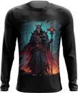 Camiseta Manga Longa Lich Ancião Desenhado Magia 8