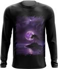 Camiseta Manga Longa Lua Púrpura Luar Roxo Moon Lunar 2 Camiseta Manga Longa Lua Púrpura Luar Roxo Moon Lunar 2