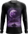 Camiseta Manga Longa Lua Púrpura Luar Roxo Moon Lunar 5 Camiseta Manga Longa Lua Púrpura Luar Roxo Moon Lunar 5