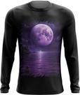Camiseta Manga Longa Lua Púrpura Luar Roxo Moon Lunar 6