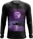 Camiseta Manga Longa Lua Púrpura Luar Roxo Moon Lunar 8