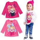 Camiseta Manga Longa Meia Malha Infantil FemininoKYLY Camiseta Manga Longa Meia Malha Infantil FemininoKYLY