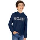 Camiseta Manga Longa Menino Kyly em Malha Mouline Azul Tamanho:8 Camiseta Manga Longa Menino Kyly em Malha Mouline Azul Tamanho:8