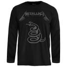 Camiseta Manga Longa Metallica Black Album Oficial Stamp