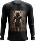 Camiseta Manga Longa Minotauro Criatura Fera Mitologia 3 Camiseta Manga Longa Minotauro Criatura Fera Mitologia 3