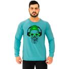 Camiseta Manga Longa Moletinho MXD Conceito Caveira De Headset Camiseta Manga Longa Moletinho MXD Conceito Caveira De Headset