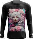 Camiseta Manga Longa Mulher de Rosas Paixão 6