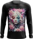 Camiseta Manga Longa Mulher de Rosas Paixão 8 Camiseta Manga Longa Mulher de Rosas Paixão 8