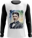 Camiseta Manga Longa Nikola Tesla Físico Inventor Eletrecidade 6