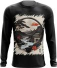 Camiseta Manga Longa Paisagem Oriental Portão Torii 5