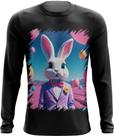 Camiseta Manga Longa Páscoa Coelhinho Traços Vaporwave 8 Camiseta Manga Longa Páscoa Coelhinho Traços Vaporwave 8