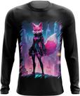 Camiseta Manga Longa Raposa Humanóide Vaporwave 10