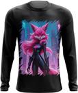 Camiseta Manga Longa Raposa Humanóide Vaporwave 2