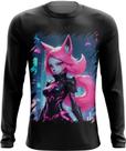 Camiseta Manga Longa Raposa Humanóide Vaporwave 3