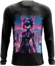 Camiseta Manga Longa Raposa Humanóide Vaporwave 6