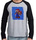 Camiseta Manga Longa Super Mário pixel