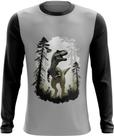 Camiseta Manga Longa T-Rex Tiranossauro Dinossauro Jurássico 2