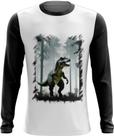 Camiseta Manga Longa T-Rex Tiranossauro Dinossauro Jurássico 3