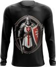 Camiseta Manga Longa Templário Medieval Cruzadas 4