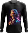 Camiseta Manga Longa Thomas Jefferson Presidente do EUA 1 Camiseta Manga Longa Thomas Jefferson Presidente do EUA 1