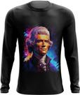 Camiseta Manga Longa Thomas Jefferson Presidente do EUA 2 Camiseta Manga Longa Thomas Jefferson Presidente do EUA 2
