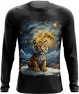 Camiseta Manga Longa Tigre Noite Estrelada Van Gogh 1 Camiseta Manga Longa Tigre Noite Estrelada Van Gogh 1