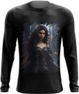 Camiseta Manga Longa Vampira Sangue Noturna Morcego Lenda 4