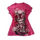 Camiseta MANGMAO Emo Grunge de manga curta Y2K para mulheres rosa Camiseta MANGMAO Emo Grunge de manga curta Y2K para mulheres rosa