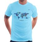 Camiseta Mapa mundi mosaico - Foca na Moda